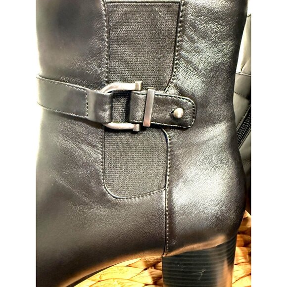 Women's Bandolino Ankle Boots Size 6 Leather Square Heels Hardly Worn - Picture 3 of 11